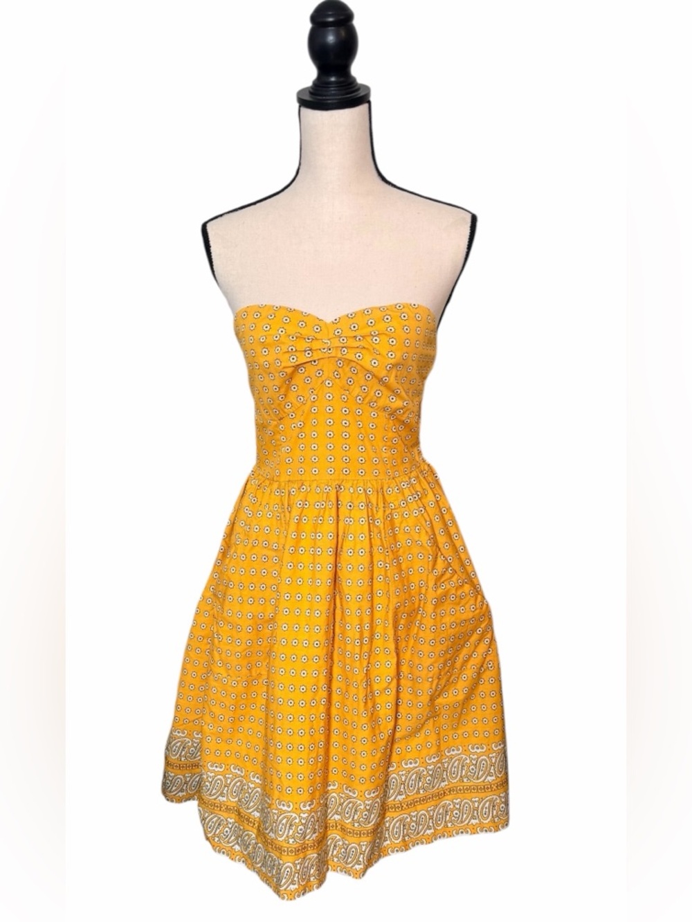 Anthropologie Girls from Savoy Woman’s Bandana Paisley Strapless Dress Size 8